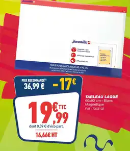 Bureau Vallée JUVÉNILLIA Tableau Blanc Laqué offre