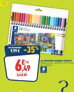 Bureau Vallée 24 Feutres Double Pointe offre