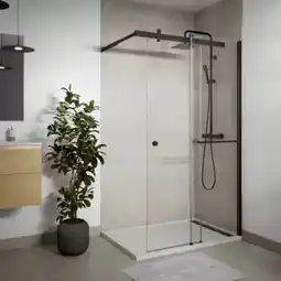 Brico Dépôt Paroi walk-in 120cm volet coulissant noir offre