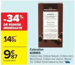 Carrefour Korres - coloration offre