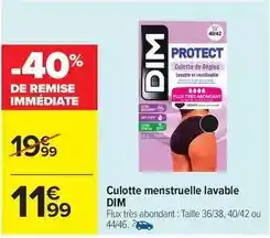 Carrefour Dim - culotte menstruelle lavable offre
