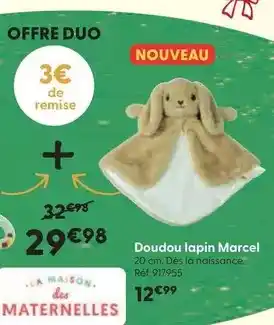 La Grande Récré Marcel - doudou lapin offre
