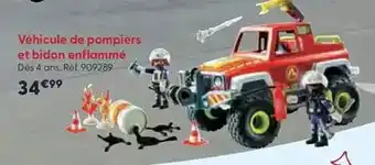 La Grande Récré Playmobil - véhicule de pompiers et bidon enflammé offre