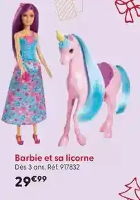 La Grande Récré Mattel - barbie et sa licorne offre