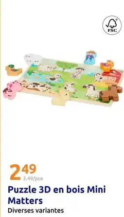 Action Mini matters - puzzle 3d en bois offre
