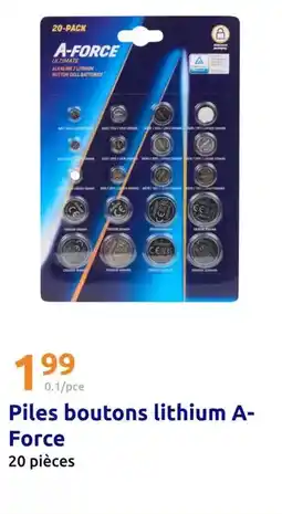 Action A-force - piles boutons lithium offre