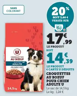 Hyper U Croquettes au boeuf pour chien adulte u offre