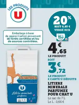 Hyper U Litiere minerale parfumee pour chat u offre