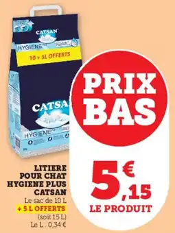 Hyper U Litiere pour chat hygiene plus catsan offre