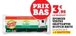 Hyper U Eponges vertes grattantes scotch brite offre