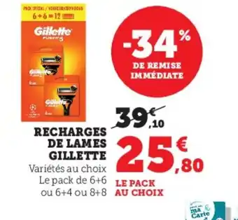 Hyper U Recharges de lames gillette offre