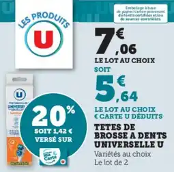 Hyper U Tetes de brosse a dents universelle u offre