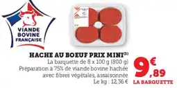 Hyper U Hache au boeuf prix mini offre