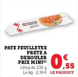 Hyper U Pate feuilletee prete a derouler prix mini offre