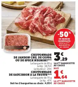 Hyper U Chiffonnade de jambon cru de coppa ou de speck negroni offre