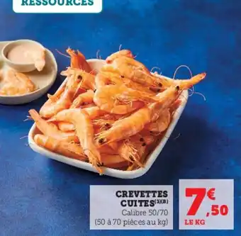 Hyper U Crevettes cuites offre
