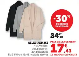 Hyper U Gilet femme offre