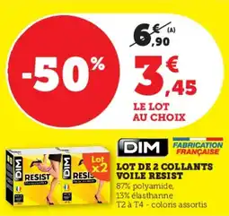 Hyper U Dim lot de 2 collants voile resist offre