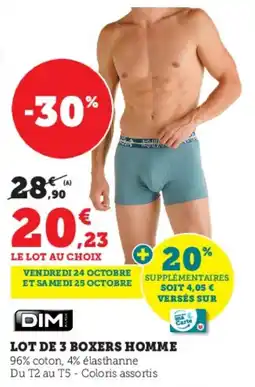 Hyper U Dim lot de 3 boxers homme offre