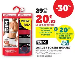 Hyper U Lot de 4 boxers homme offre