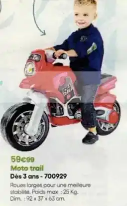 King Jouet Playmobil - moto trail dès 3 ans - 700929 offre