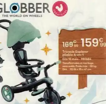 King Jouet Globber - tricycle explorer offre