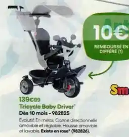 King Jouet Tricycle baby driver offre