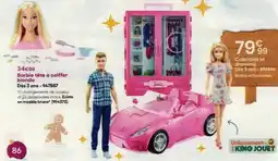 King Jouet Barbie - tte a coffer destange offre