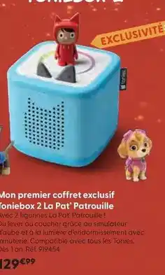 La Grande Récré Mon premier coffret exclusif toniebox 2 la pat’ patrouille offre