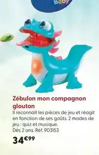 La Grande Récré Vtech baby - zebulon mon compagnon glouton offre