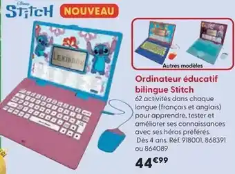 La Grande Récré Lexibook - ordinateur éducatif bilingue stitch offre
