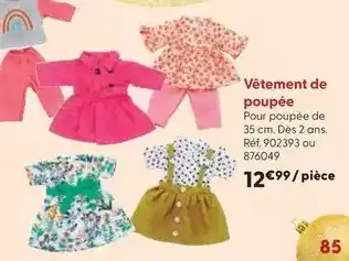 La Grande Récré Cerise & capucine - vêtement de poupée offre