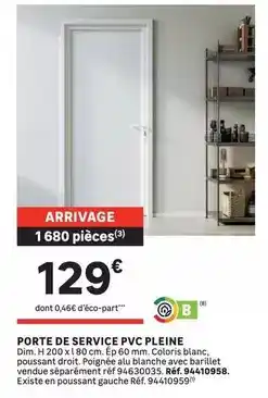 Leroy Merlin Dim - porte de service pvc pleine offre