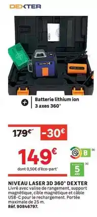 Leroy Merlin Dexter - niveau laser 3d 360° offre