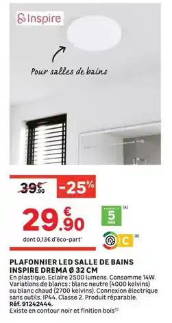 Leroy Merlin Plafonnier led salle de bains offre