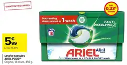 Carrefour Lessive capsules ariel pods offre