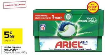 Lessive capsules ariel pods
