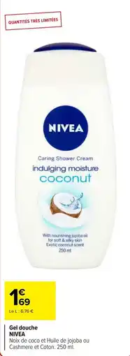 Carrefour Gel douche nivea offre