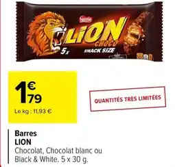 Carrefour Barres lion offre