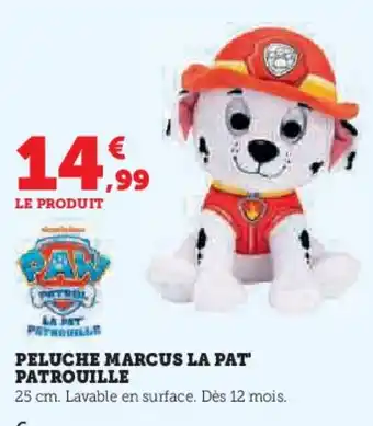 Super U Peluche marcus la pat patrouille offre