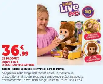 Super U Mon bebe singe little live pets offre