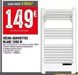 Batkor Dim - sèche-serviettes blanc 1500 w offre