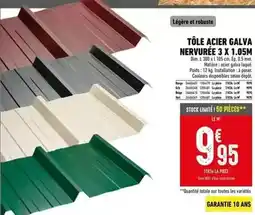 Batkor Dim - tôle acier galva nervurée 3 x 1.05m offre