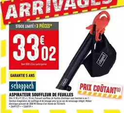Batkor Scheppach - aspirateur souffleur de feuilles offre