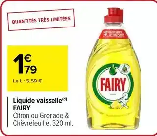 Carrefour Fairy - liquide vaisselle offre