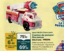 King Jouet King - camion de pompier fire rescue dès 3 ans offre