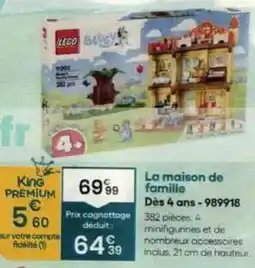King Jouet Lego - la maison de famille offre