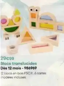 King Jouet Blocs translucides des 12 mois offre