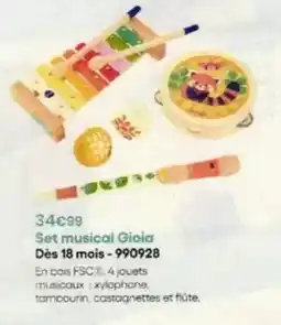King Jouet Set musical gioia dès 18 mois offre