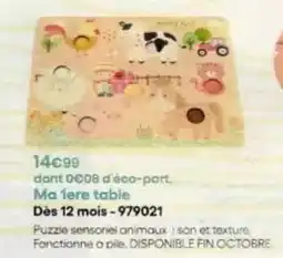 King Jouet Ma 1ère table dés 12 mois offre